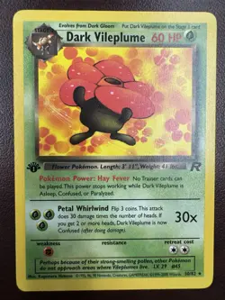 1st Edition Dark Vileplume (30/82) Team Rocket Set Rare Pokemon Card! (NM-) - Image 1