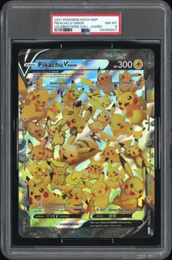 2021 POKEMON SWSH BLACK STAR PROMO CELEBRATIONS COLL-TAG PIKACHU V-UNION PSA 8 - Image 1