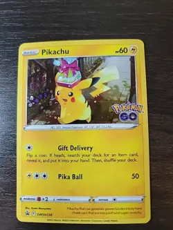 Pokemon Go Black Star Promo Pikachu TCG Card Holo Rare SWSH234 NM - Image 1