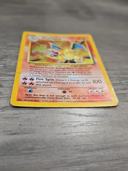 Charizard 4/102 Base Set Holo Pokemon Card Heavy Play - Image 4