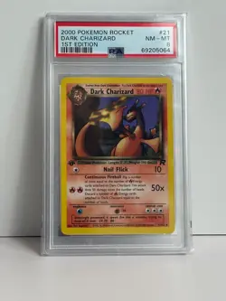 2000 Pokemon Rocket - #21 Dark Charizard 1st Edition - PSA 8 - Image 1