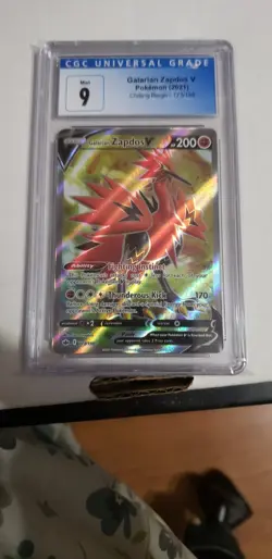 Galarian Zapdos V Full Art 173/198 CGC 9 Chilling Reign - Graded Pokemon Card - Image 1