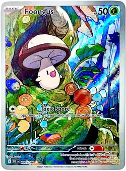 Foongus Illustration Rare 095/086 Holo Pokemon Card TGC 2025 S&V Black Bolt NM+ - Image 1