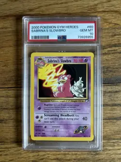 Sabrina's Slowbro 60/132 Gym Heroes - Uncommon Pokemon Card PSA 10 - Image 1