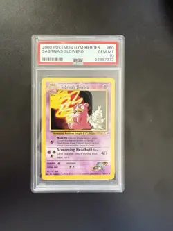 Sabrina's Slowbro 60/132 Gym Heroes - Uncommon Pokemon Card PSA 10 - Image 1