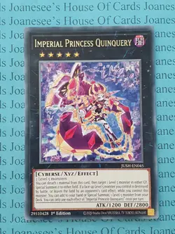 JUSH-EN045 Imperial Princess Quinquery Rare Yu-Gi-Oh Card 1st Edition New - Image 1
