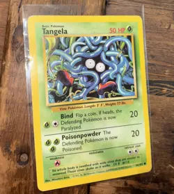 Tangela 66/102 - Common 1999 English Base Set Pokemon Card - Lightly Played - Image 1