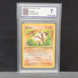 Pokemon 1999 Mankey 1st Edition Jungle 55/64 Graded 7 - Image 2