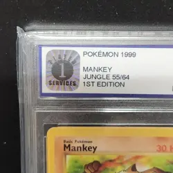 Pokemon 1999 Mankey 1st Edition Jungle 55/64 Graded 7 - Image 5