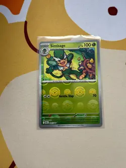Black Bolt Poke Ball SIMISAGE 005/086 Reverse Holo Pokemon MINT - Image 1