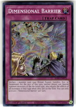 Dimensional Barrier RA01-EN072 1st Edition Super Rare Yugioh Near Mint - Image 1