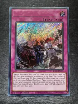 YuGiOh! Big Welcome Labrynth RA04 - Error Misprint No Name No Imprint 1st Ed NM - Image 2