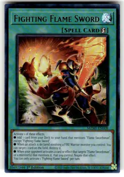 Yugioh! Fighting Flame Sword - MZMI-EN008 - Ultra Rare - 1st Edition Near Mint, - Image 1