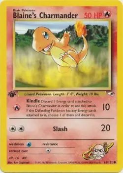 Blaine's Charmander 61/132 1st Edition Gym Heroes Pokemon Card - Image 1