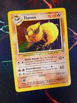 MP (Legendary Collection) Pokemon FLAREON Card Set 10/110 Holo Rare WOTC Playd#1 - Image 1