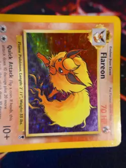 MP (Legendary Collection) Pokemon FLAREON Card Set 10/110 Holo Rare WOTC Playd#1 - Image 2