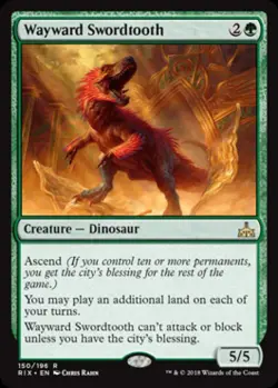 MTG English Wayward Swordtooth NM Normal Rivals of Ixalan - Image 1