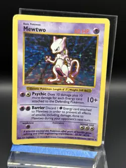 Pokemon TCG Mewtwo Base Set Holo Rare Card 10/102 Vintage - Image 1