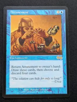 Attunement - Urza's Saga - NM - MTG - Magic the Gathering - Blue - Enchant - Image 1