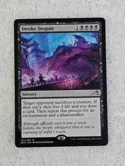 MTG Invoke Despair #101 Kamigawa: Neon Dynasty Magic Gathering Card Rare NM - Image 1