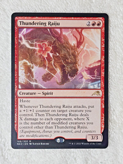MTG Thundering Raiju Kamigawa Neon Dynasty #166 Magic Gathering Card Rare NM - Image 2