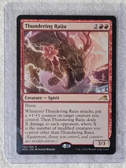 MTG Thundering Raiju Kamigawa Neon Dynasty #166 Magic Gathering Card Rare NM - Image 4