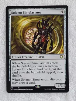 MTG Solemn Simulacrum - Adventures in the Forgotten Realms #216 Card Rare NM - Image 1