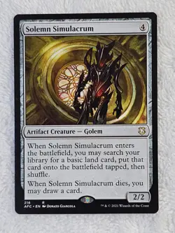 MTG Solemn Simulacrum - Adventures in the Forgotten Realms #216 Card Rare NM - Image 2