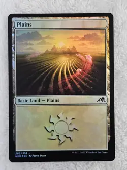 MTG Plains FOIL #283 Kamigawa Neon Dynasty Magic Gathering Card Land NM - Image 1