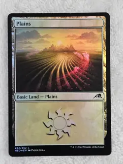 MTG Plains FOIL #283 Kamigawa Neon Dynasty Magic Gathering Card Land NM - Image 2