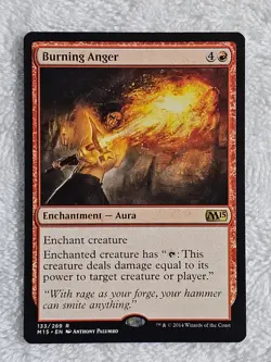 MTG Burning Anger #133 Magic 2015 (M15) Magic the Gathering Card Rare NM - Image 1