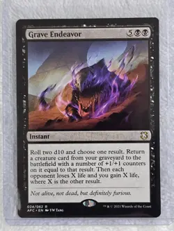 MTG Grave Endeavor - Adventures in the Forgotten Realms #24 Card Rare NM - Image 4