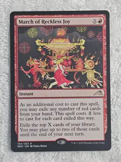 MTG March of Reckless Joy #154 Kamigawa: Neon Dynasty Magic Card Rare NM - Image 1