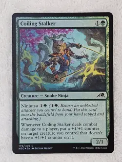 MTG Coiling Stalker FOIL #179 Kamigawa Neon Dynasty Magic Gathering Card NM - Image 2