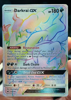 DARKRAI GX 158/147 FULL ART POKEMON BURNING SHADOWS SECRET RAINBOW HYPER RARE - Image 1
