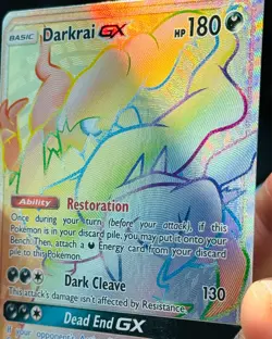 DARKRAI GX 158/147 FULL ART POKEMON BURNING SHADOWS SECRET RAINBOW HYPER RARE - Image 2