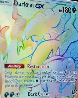 DARKRAI GX 158/147 FULL ART POKEMON BURNING SHADOWS SECRET RAINBOW HYPER RARE - Image 3