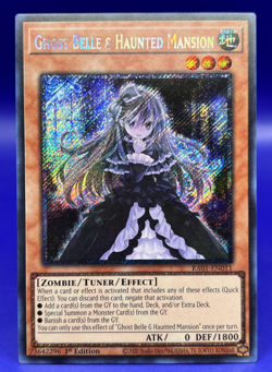 Yugioh Ghost Belle & Haunted Mansion RA01-EN011 Platinum Secret Rare 1st Ed NM - Image 1