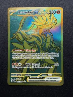 Koraidon EX 245/091 Pokemon TCG Paldean Fates: Holo Gold Hyper Rare Card - Image 1