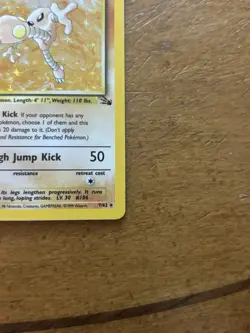 Hitmonlee 7/62 Fossil Holo Pokemon Card Mp - Image 4