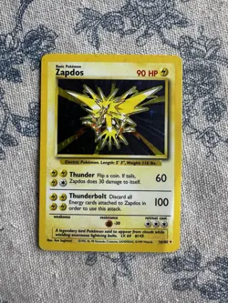 Pokemon TCG Card 1995 Vintage Holo Zapdos 16/102 Base Set LP/NM - Image 1