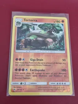 Pokemon Sun Moon Forbidden Light Torterra 58/131 Rare Reverse Holo TCG Card - Image 1
