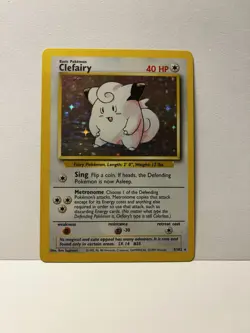 Pokemon TCG Clefairy Base Set Holo Unlimited Rare Card 5/102 - Image 1