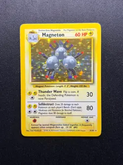Pokemon Card Magneton 9/102 Holo Rare Base Set 1999 Vintage 1999 WOTC - NM/EX - Image 1