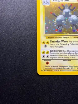 Pokemon Card Magneton 9/102 Holo Rare Base Set 1999 Vintage 1999 WOTC - NM/EX - Image 5