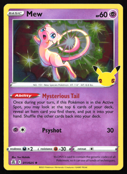 Mew 011/025 Celebrations Holo Rare Near Mint Pokemon Card - Image 1