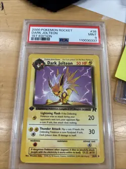 Dark Jolteon 38/82 1st Edition Pokemon TCG Card Team Rocket PSA 9 - Image 1