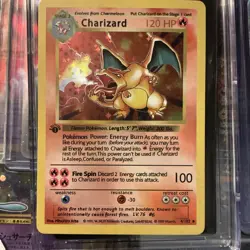 Charizard 1st Edition Base Set Holo Card 004/102 Shadowless - Image 1