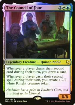 Magic The Gathering MTG THE COUNCIL OF FOUR FOIL Battle for Baldur's Gate NM - Image 1