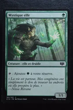 Magic The Gathering MTG ELVISH MYSTIC FRENCH Commander 2014 LP Lightly Played - Image 1